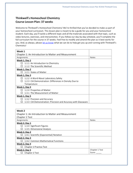 Chemistry Lesson Plan