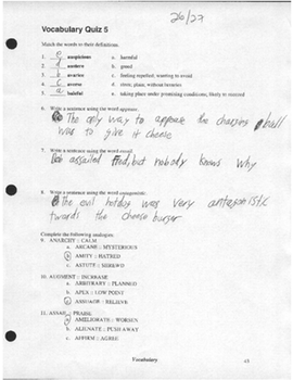 vocab quiz